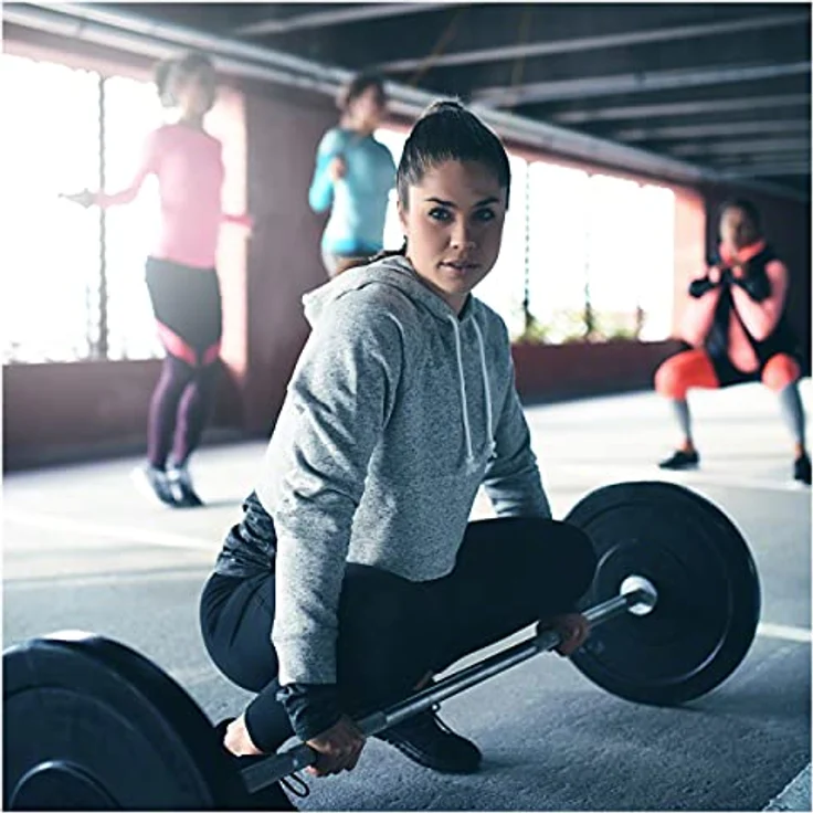 Sport-Tec Get-Fit Hantelscheibe, Gusseisen mit Gummiüberzug, für Krafttraining, 5 kg, Schwarz, Ø 30 mm – Bild 2