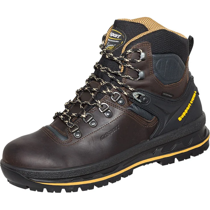 Grisport Freizeitschuhe 15003D12t, Wanderschuhe aus Glattleder mit wasserbeständiger Gritex-Membran, braun/schwarz