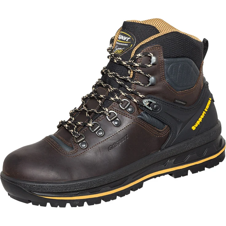 Grisport Freizeitschuhe 15003D12t, Wanderschuhe aus Glattleder mit wasserbeständiger Gritex-Membran, braun/schwarz