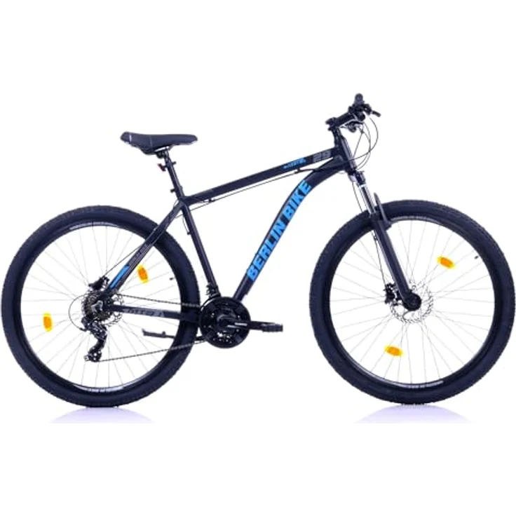 Berlin Bike MTB1, Mountainbike 29 Zoll mit 51 cm Rahmenhöhe, hydraulischen Scheibenbremsen und Shimano-Set, Schwarz-Blau – Bild 3