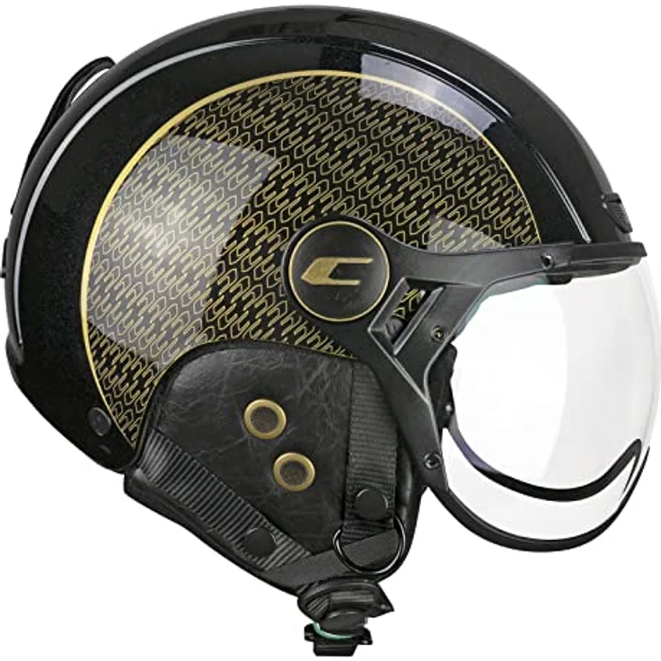 CGM EBI Unisex Skihelm, Schwarz Gold Perle, CE-zertifiziert für Fahrrad und Skifahren, Größe S (55-56cm) – Bild 1