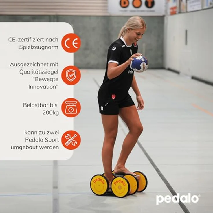 Pedalo pedalo®-Classic, Balance Trainer aus Holz mit Ganzkörpertraining, schwarz, geeignet für Kinder und Erwachsene bis 200 kg Belastbarkeit – Bild 3