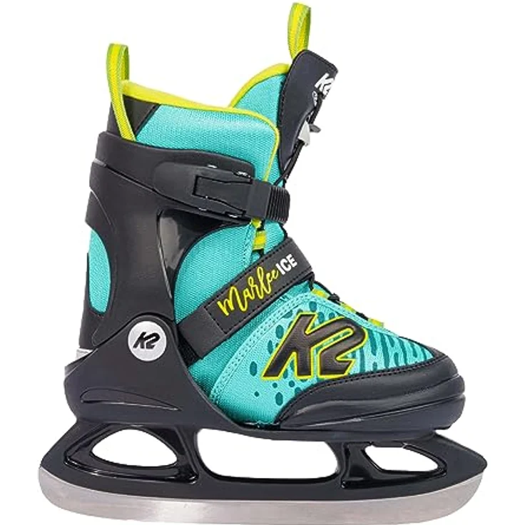 K2 Marlee Ice Mädchen Schlittschuhe, verstellbar von XS bis L, türkis-gelb, mit K2 Softboot-Technologie und rostfreien Kufen – Bild 3