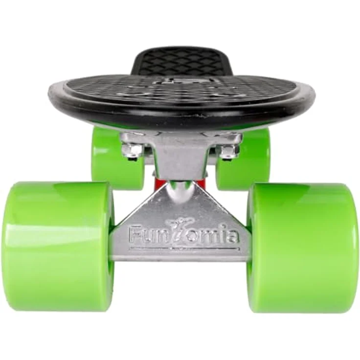 FunTomia 57cm Mini-Board Skateboard, mit oder ohne LED Leuchtrollen, Aluminium Truck, ABEC-9 Kugellager, schwarz – Bild 2