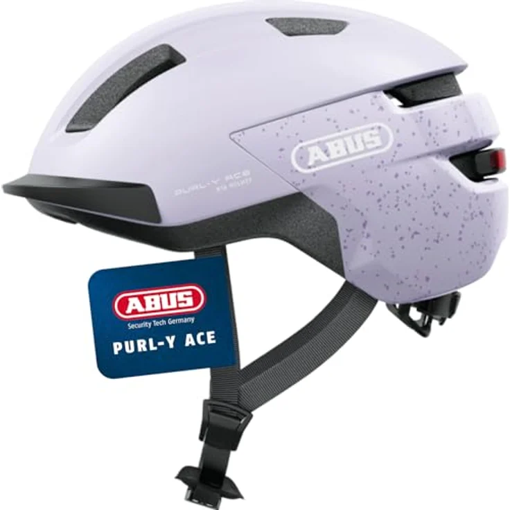 ABUS Fahrradhelm PURL-Y ACE mit LED-Licht – NTA-Schutzhelm für E-Bike und S-Pedelec – Lavendel (Light Lavender), Größe L – Bild 1
