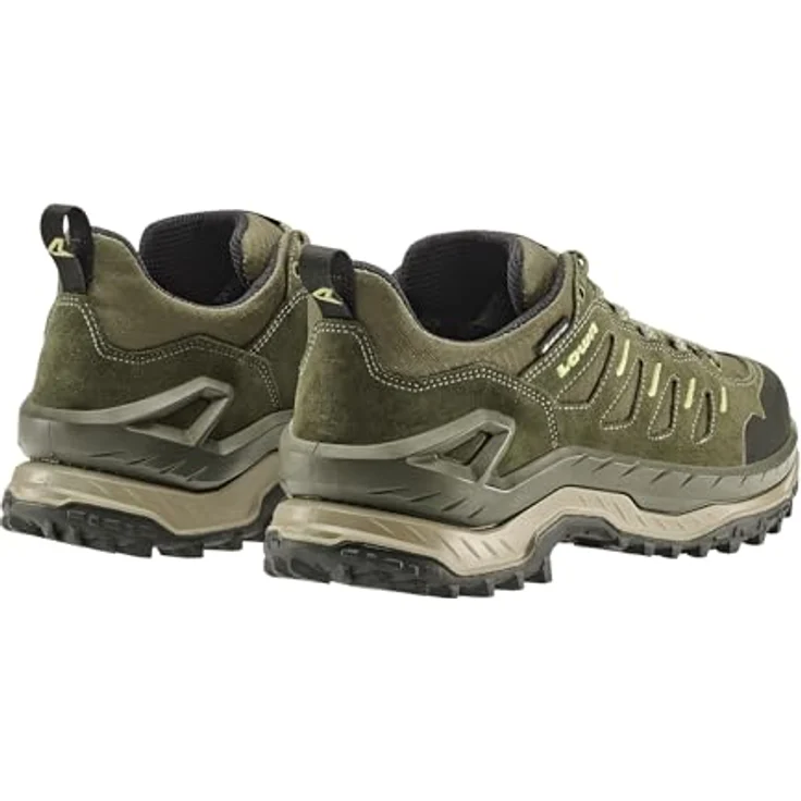 Lowa Innovo Low GTX, wasserdichter Wanderschuh aus Veloursleder/Textil, All-Terrain, oliv/bernsteingrün – Bild 4