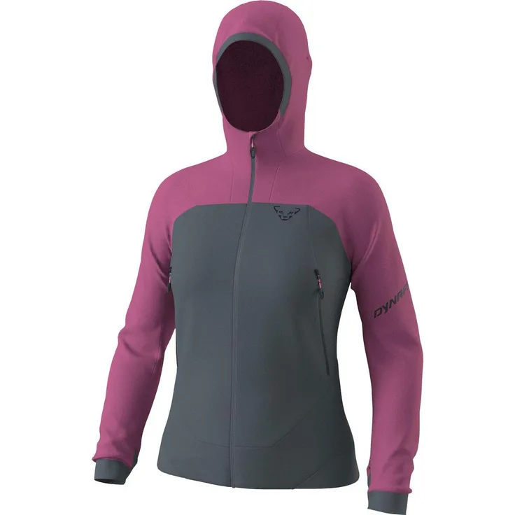 DYNAFIT Damen Skijacke Ridge Thermal Hoody W, atmungsaktive Kapuzenjacke, windabweisend, pink, Größe XL