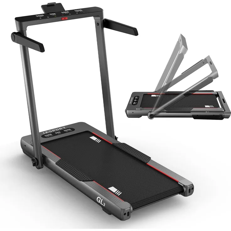 JASPORT GL3 2-in-1 Laufband, 3.0HP, klappbar, 1–14 km/h, Dual LED, 18 Programme, Bluetooth, ultraflach für Heim & Büro