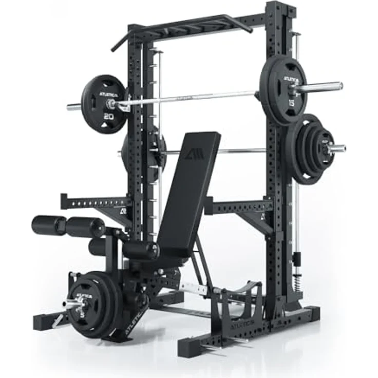 ATLETICA R7 Saber Squat Rack mit integrierter Multipresse, 203 cm Höhe, inklusive Smith Station und Pull-Up Bar – Bild 2