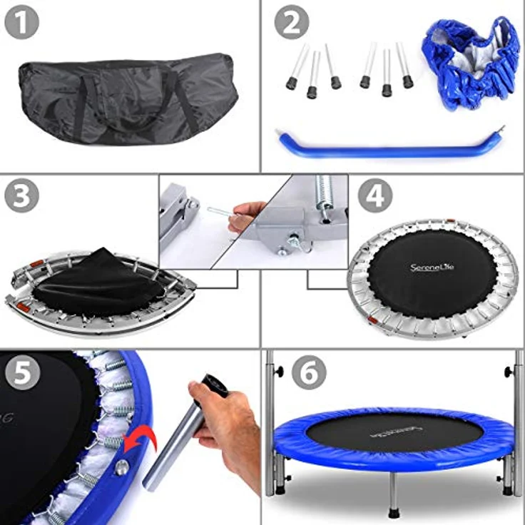 SereneLife slspt409 Sports Erwachsene Größe Trampolin – Bild 4