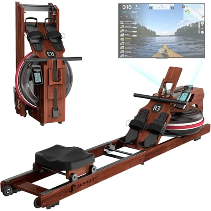 JASPORT R3 Faltbares Rudergerät aus Eichenholz, mit Bluetooth-fähigem LCD-Display, 28L Wassertank, belastbar bis 150 kg – Bild 1