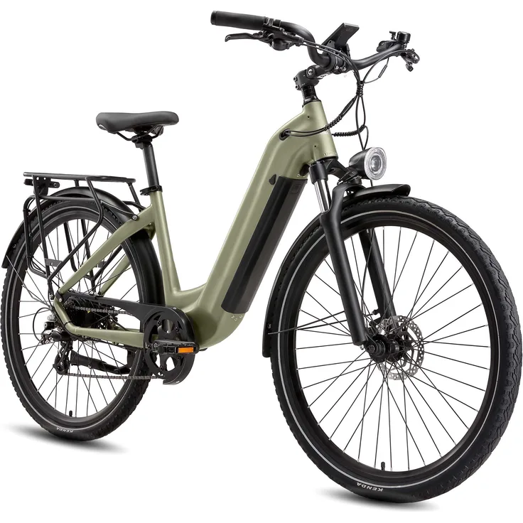 VANKEL City-E-Bike Marathon, Pedelec mit 810Wh Akku, 100 km Reichweite, 250W Heckmotor, 7-Gang Shimano, hydraulische Scheibenbremsen, Aluminiumrahmen, Tiefeinstieg