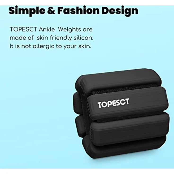TOPESCT 2 PCS Handgelenkgewichte Knöchelgewichte Set Gewichtsmanschetten für Handgelenk Yoga, Tanz, Barre, Pilates, Kardiotraining, Aerobic, Walking – Bild 3