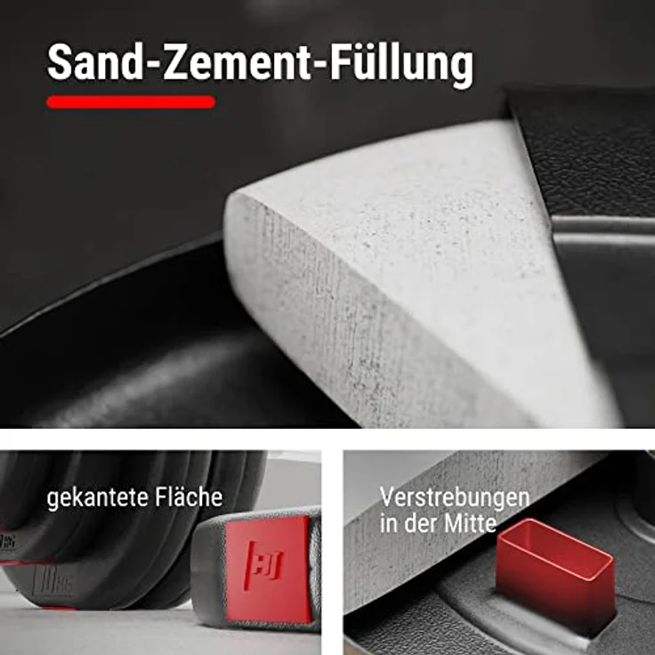 Hop-Sport Kurzhanteln 2er Set - Hanteln Set - Gewichte 20kg / 40kg - Hantelstange 30mm mit Sternverschlüssen, gerändelt (2 x 20 kg) – Bild 5