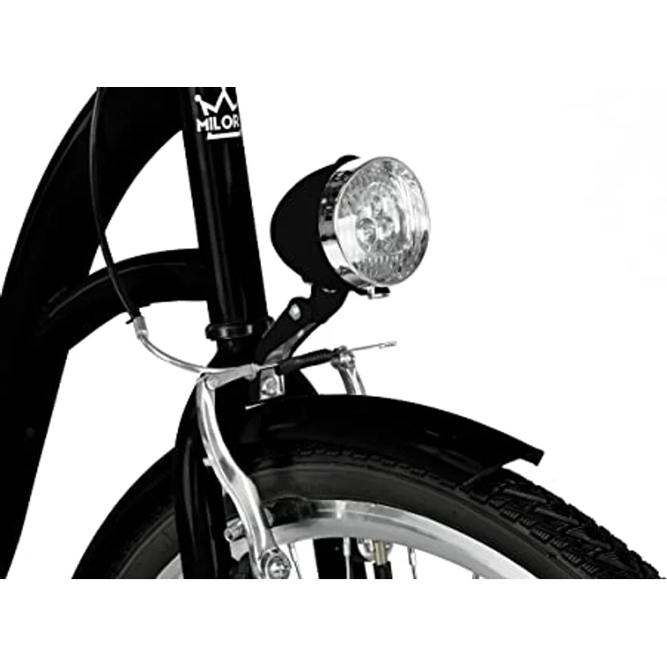 Milordbikes City-Fahrrad, Schwarz, 46 cm, Metall, leichtläufige 700C Reifen, inkl. Trägersystem – Bild 5