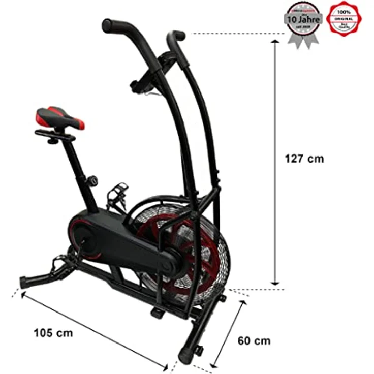 Ultrasport Air Bike, Fahrrad-, Luftwiderstand , für Power-Training, effektives HIIT Training, Trainingscomputer App kompatibel, Sicherer Stand, Arm und Beintraining, Fanbike,verstellbar – Bild 3