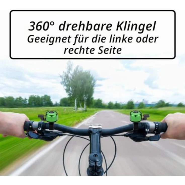 Paliston Mini Fahrradklingel, 120 dB laute Fahrradglocke für MTB und Rennrad, schwarz & grün – Bild 5