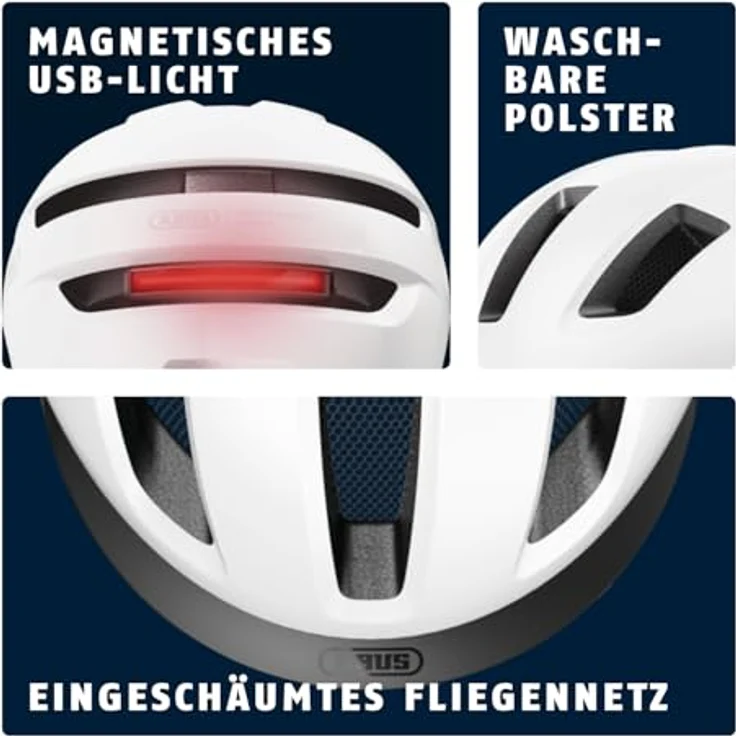 ABUS PURL-Y ACE Fahrradhelm, NTA-Schutzhelm mit LED-Licht für E-Bike und S-Pedelec, Weiß, Größe L – Bild 4