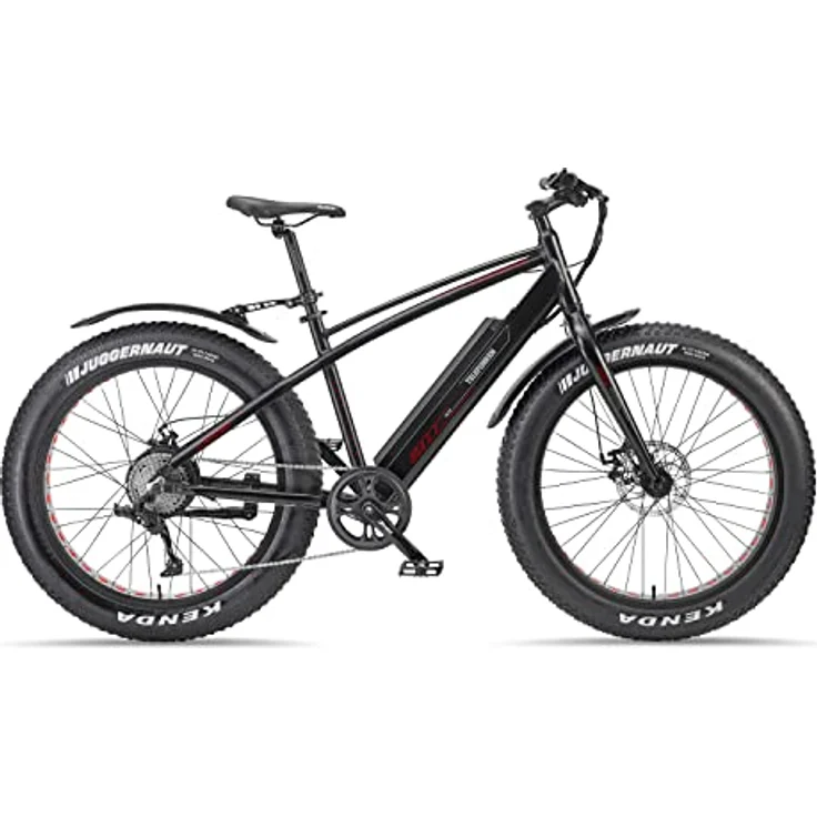 TELEFUNKEN E-Bike Mountainbike Elektrofahrrad Alu, 8 Gang Kettenschaltung - Pedelec Fatbike MTB, Hinterradmotor 250W, Scheibenbremsen, Aufsteiger FM350 - Schwarz – Bild 2