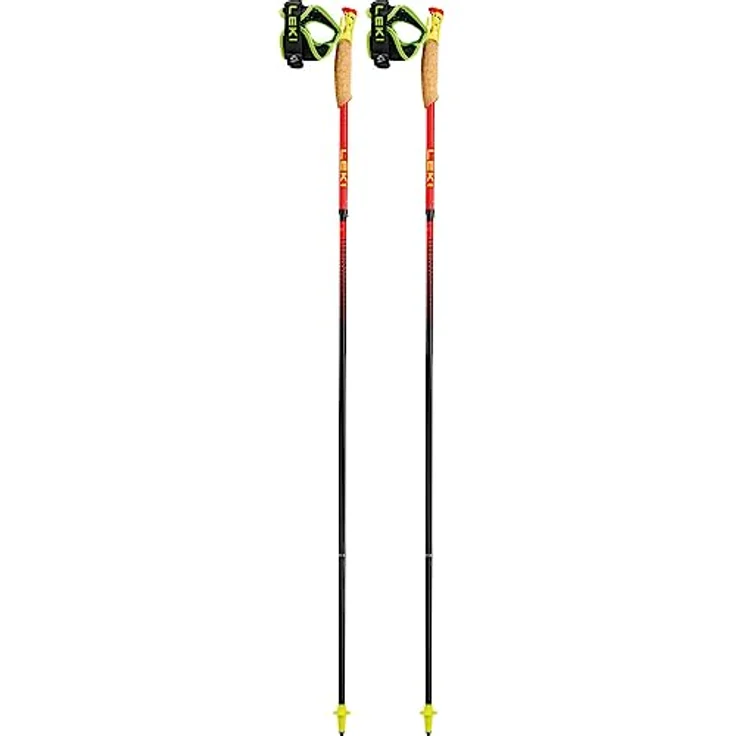 LEKI Ultratrail FX.One Superlite Trailrunningstöcke, 3-teilig faltbar aus Carbon, leicht mit 274 g, Bright red-Neonyellow-Natural, 120 cm – Bild 1