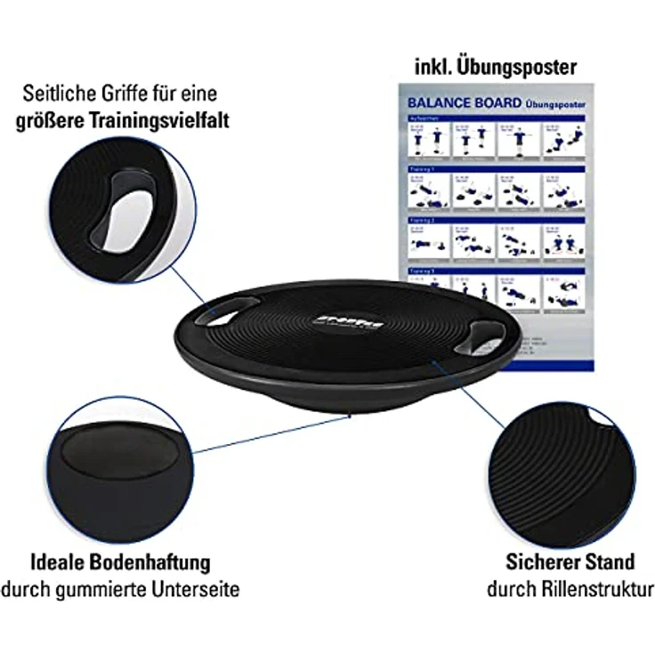 Sport-Tec Balance Board mit Griffen, ø 40 cm – Bild 2
