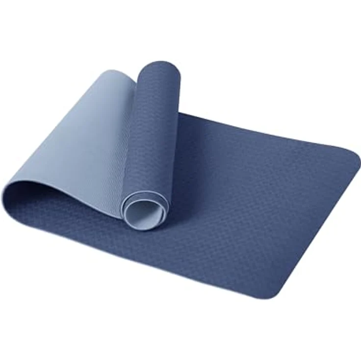 Narwhal Yogamatte TPE, Rutschfest mit Tragegurt, 183x61x0,6cm, beidseitig strukturiert, pflegeleicht – Bild 1