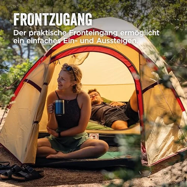 Coleman Darwin 3 Plus Summer Zelt, kompaktes 3-Personen-Kuppelzelt, 2000 mm wasserdicht, atmungsaktiv, leicht 4,5 kg, eingenähte Bodenplane – Bild 3