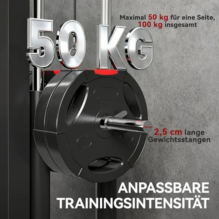 SPORTNOW Latzugstation Latzugturm für Wandmontage, 120 kg belastbar, inkl. Latzugstange und Seilzug, platzsparend für Zuhause, stabiler Stahlrahmen – Bild 5