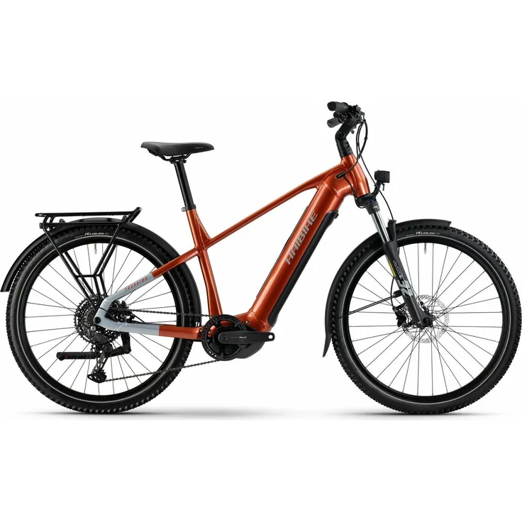 Haibike TREKKING 4 E-Tourenbike, 27,5" mit 720 Wh Akku, orange/silver glänzend, Yamaha PW-S2 Antrieb, StVZO-konform