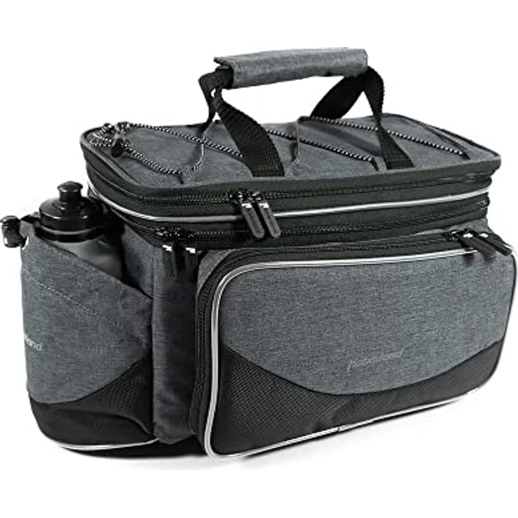 Haberland Gepäckträgertasche, Grau/Schwarz, ergonomisches Design, durchdachte Aufteilung, nachhaltige Produktion, 40x22x24 cm – Bild 1