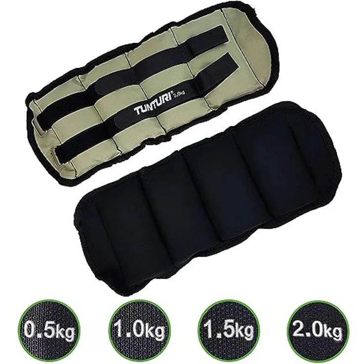 Tunturi 2er Set Manschettengewichte für Arme und Beine, 0,5 kg, Handgelenksgewichte und Knöchelgewichte – Bild 3