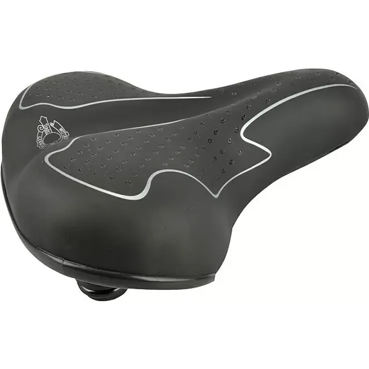Fischer Fahrradsattel für Touren- & Cityräder, mit Elastomeren und Geleinlage für hohen Komfort, schwarz