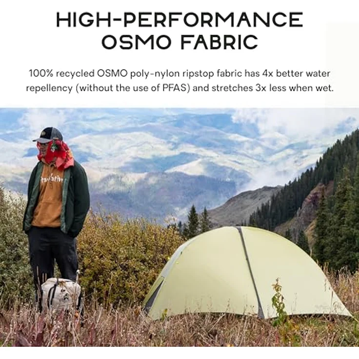 Nemo Equipment Hornet OSMO 1P, ultraleichtes Kuppelzelt für 1 Person, 1.02 kg, in Birch Bud/Goodnight Gray – Bild 3