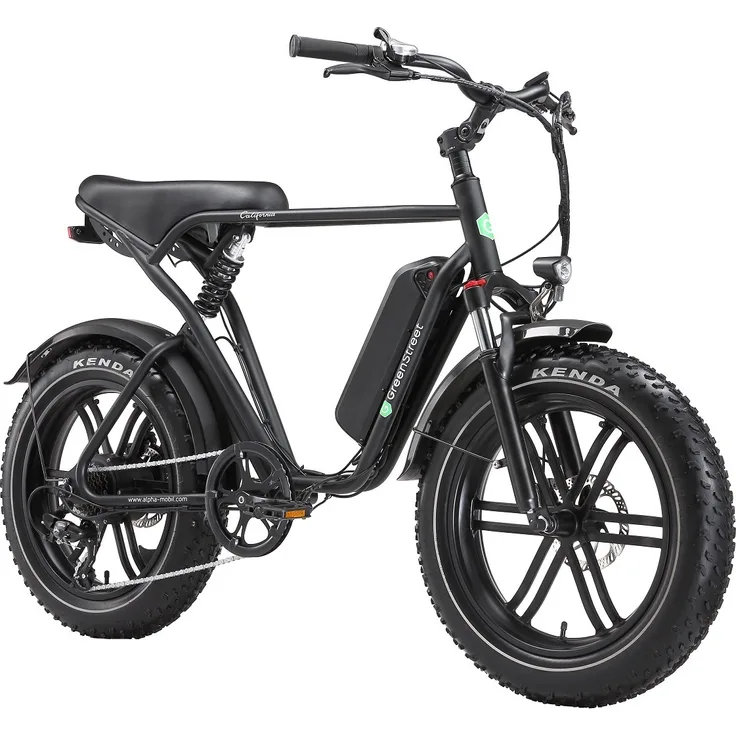 GreenStreet E-Bike Fat Tire California 250 W 20 Zoll, Elektrofahrrad mit extrabreiten Reifen und 36V/13Ah Lithium-Akku