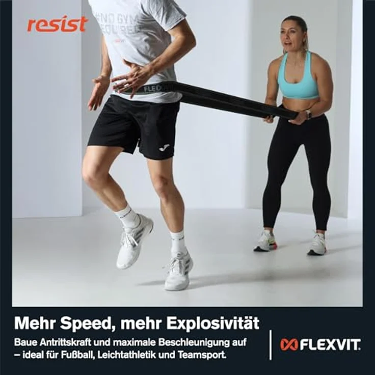 FLEXVIT Resist Sprint (Schwarz), Starkes Widerstandsband für Profis, Hautfreundlich, Robust und Ideal für Intensives Training, Made in Germany – Bild 4