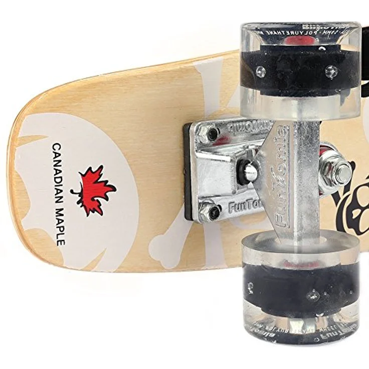FunTomia Mini-Board Cruiser Skateboard 57cm, 7-lagiges kanadisches Ahornholz, ABEC-9 Kugellager, wählbare LED Rollen, Belastbarkeit 100 kg – Bild 4