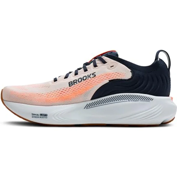 Brooks Adrenaline GTS 25 Herren Laufschuh, Komfortables Design mit DNA LOFT v3-Dämpfung und GuideRails Technologie, White/Spellbound/Orange, Größe 42.5 – Bild 5
