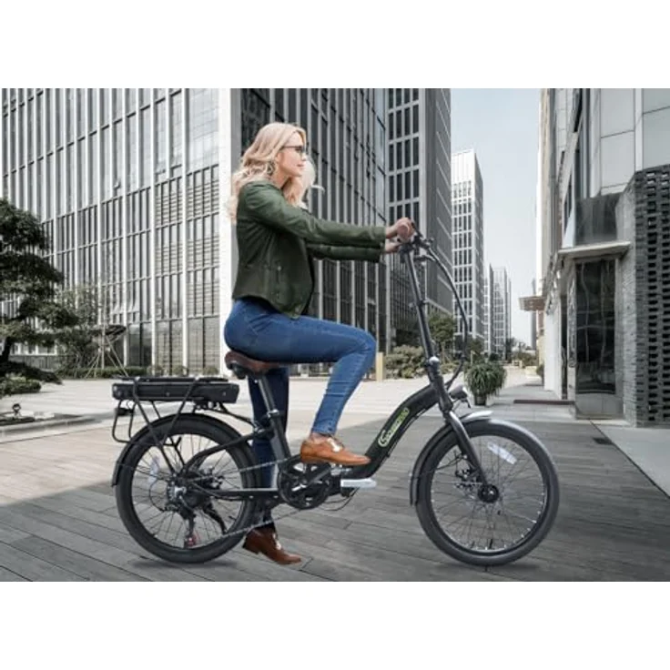 SachsenRAD E-Folding Bike F2 Farmers 20 Zoll elektrisches Fahrrad Faltbar, 470 Wh Akku bis 130 km Distanz, Damen Herren Elektrofahrrad Ebike mit StVZO-Zulassung, Schwarz. – Bild 4