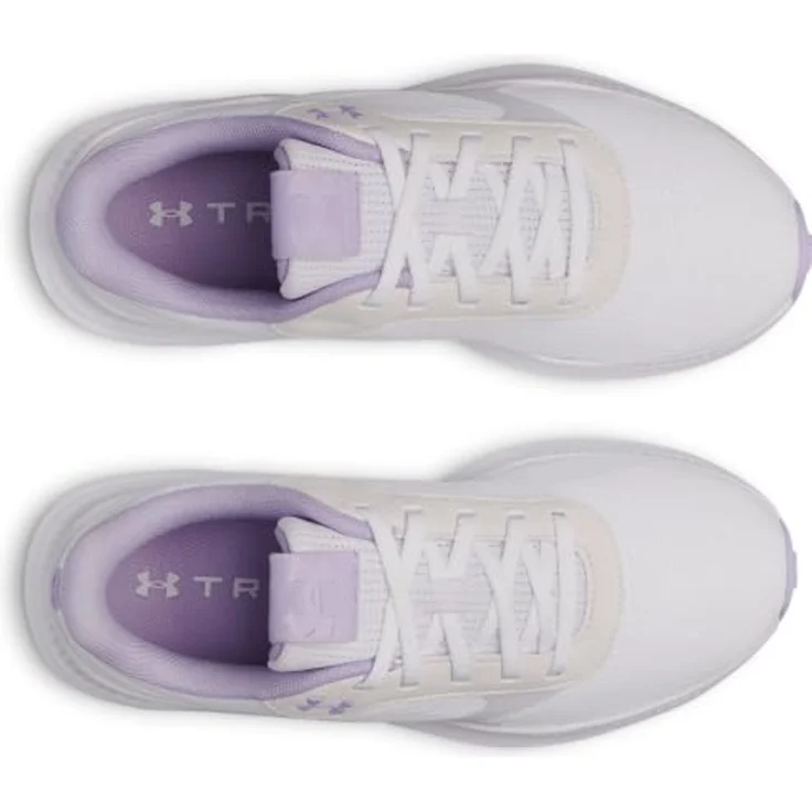 Under Armour Aurora 3, Laufschuhe für Damen mit atmungsaktivem Obermaterial und Charged+ Dämpfung, Weiß/Wildlederdetails – Bild 4