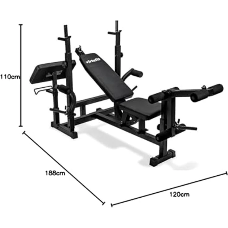 VirtuFit Multifunktions-Hantelbank Deluxe, 220 kg max. Belastung, 7 einstellbare Positionen, Kunstleder und Stahl, vielfältige Trainingsmöglichkeiten – Bild 6
