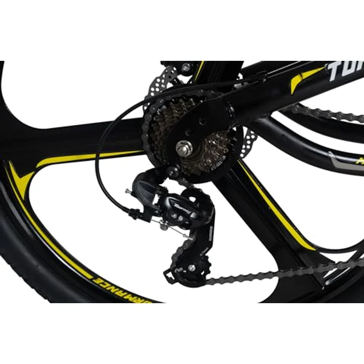 WYLD Mountainbike Fully 26'' Topspin, 21 Gänge, schwarz mit blauen Akzenten, vollgefedert, mechanische Scheibenbremsen, SHIMANO Drehschaltgriffe – Bild 4