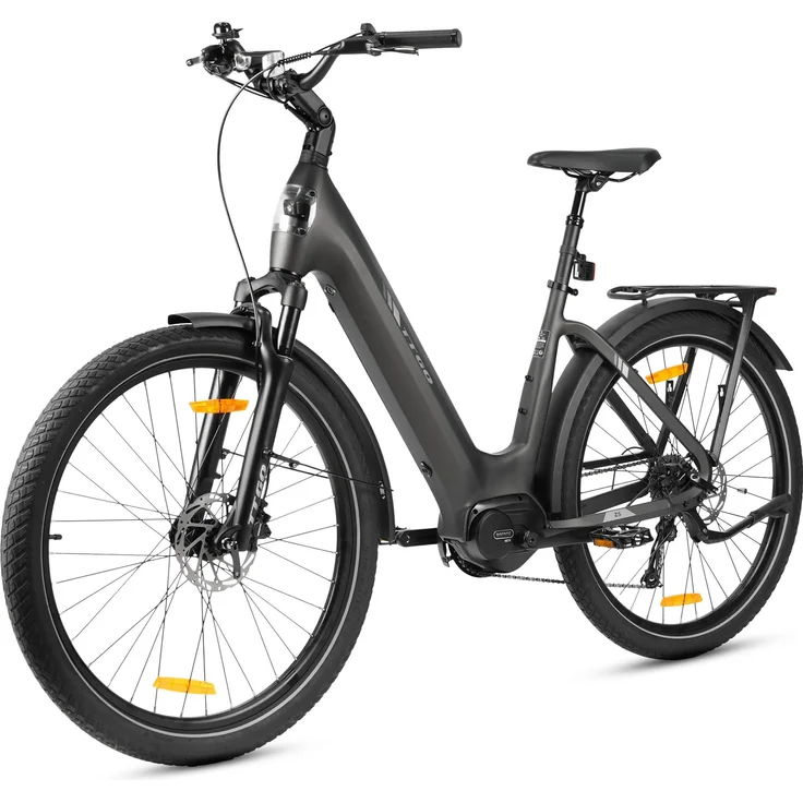 VANKEL E-Bike Cityrad Z5 SUV, 28 Zoll Damen/Herren, 720Wh, 9-Gang SHIMANO Kettenschaltung, Heckmotor, dunkelgrau, mit Schutzblechen
