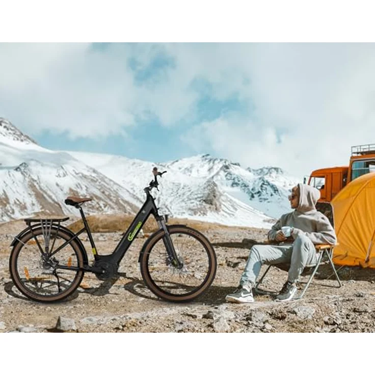 SachsenRAD E-SUV All-Terrain CityBike S5G Centro, stufenlose Enviolo-Schaltung, Gates Riemenantrieb, XCruise V7 Mittelmotor, 27,5" mit tiefem Einstieg, schwarz – Bild 3
