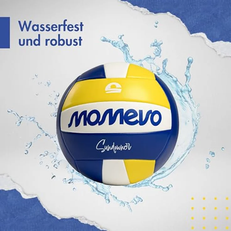 MOMEVO Sundowner Beachvolleyball – Weicher Trainingsball in offizieller Größe mit Pumpe – Bild 4