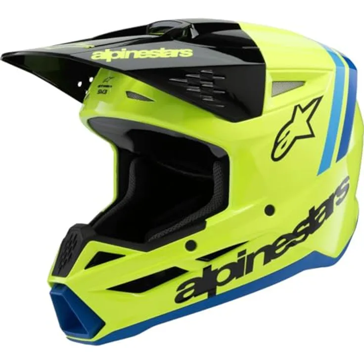 Alpinestars SM3 Radium Kinder Helm, leicht, MX- und Enduro-optimiert, gelb/schwarz/beige