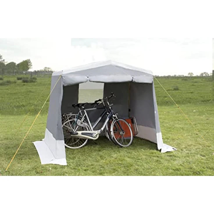 Eurotrail Seitenzelt aus waschbarem Polyester/PVC, 230 x 165 x 195 cm, dunkelgrau/grau, mit Belüftungsfenster und großer Eingangstür, 15.6 kg – Bild 5