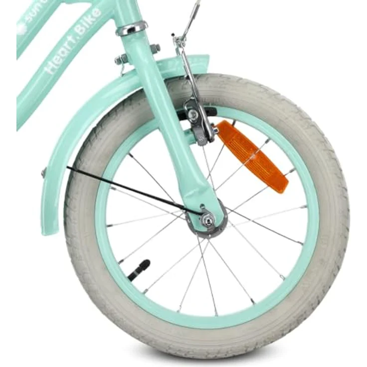 Sun Baby Heart Bike, 14 Zoll Mädchenfahrrad mit Schubstange, Mint, für Kinder bis 50 kg – Bild 8