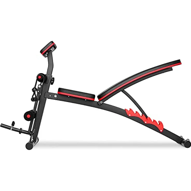 HS Hop-Sport Multifunktions Hantelbank HS-1035 mit Curlpult - verstellbare Trainingsbank in einzigartigem Design mit dickem Polster - perfekt für Bankdrücken oder Ganzkörpertraining – Bild 2
