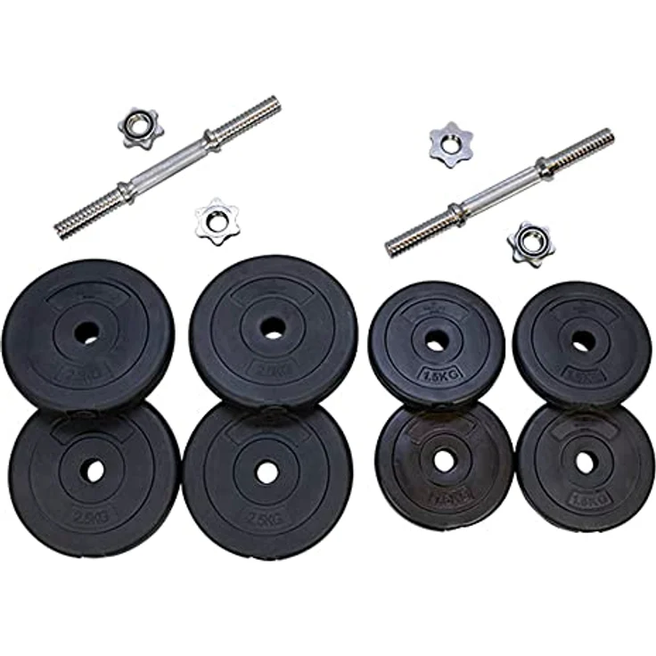 MATCHU Dumbbell Set, verstellbare Kurzhanteln mit 20 kg, Kunststoff, inkl. Schraubverschluss, 2x10 kgGewichte für Krafttraining – Bild 2