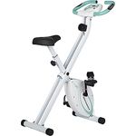 Ultrasport F-Bike, F-Rider Basics, Fahrradtrainer, Fitnessfahrrad LCD Trainingscomputer, Klappbarer Hometrainer, Max. Benutzergwicht 110 kg, Pulsmessung, 8 Widerstandsstufen, Trimmrad, Mint